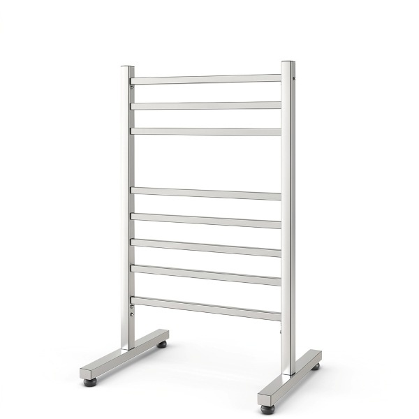 Étendoir à Linge Petit Espace Mural Chauffant 8 Barres Inox 600W Chrome