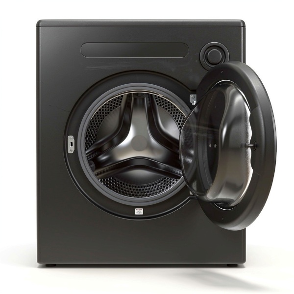 interieur du seche linge pompe a chaleur de couleur noir