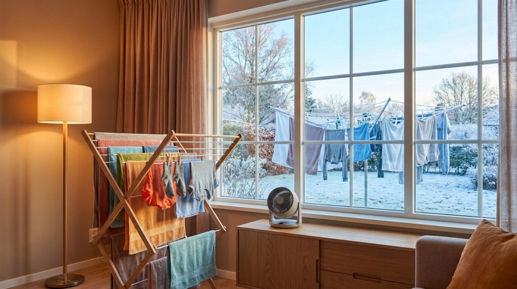 sécher linge dehors hiver